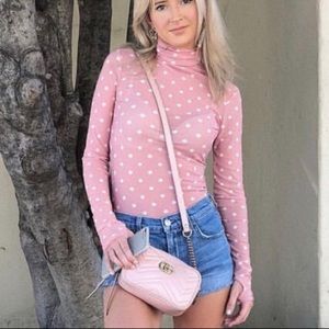 Sheer Polka Dot Mesh Top